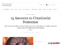 Fifteen Answers to Creationist Nonsense - Scientific American