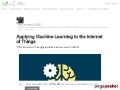 Applying Machine Learning to the Internet of Things