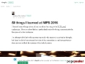 50 things I learned at NIPS 2016